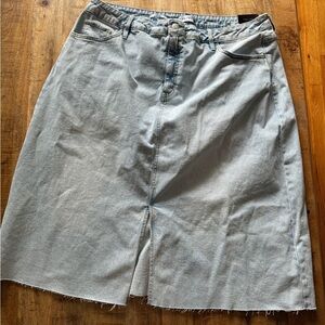 Ava & Viv LIGHT wash midi denim skirt mid rise NEW NWT 22 R